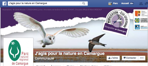 bandeau Facebook j'agis pour la nature en camargue