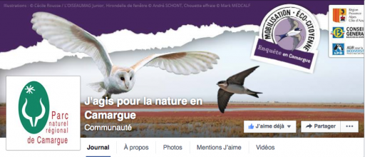 baniere page facebook j'agis pour la nature en camargue