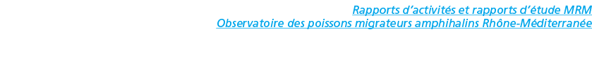 Rapports d activit s et rapports d  tude MRM Observatoire des poissons migrateurs amphihalins Rh ne-M diterran e