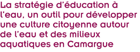  La strat gie d  ducation   l eau  un outil pour d velopper une culture citoyenne autour de l eau et des milieux aqua   