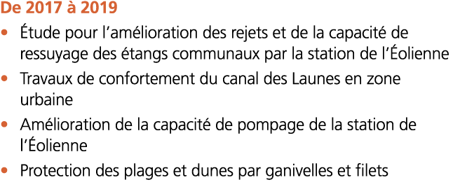   De 2017   2019     tude pour l am lioration des rejets et de la capacit  de ressuyage des  tangs communaux par la s   