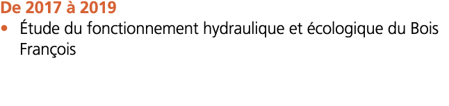    De 2017   2019     tude du fonctionnement hydraulique et  cologique du Bois Fran ois