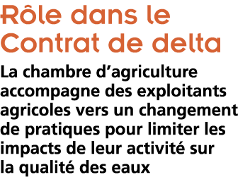 R le dans le Contrat de delta  La chambre d agriculture accompagne des exploitants agricoles vers un changement de pr   