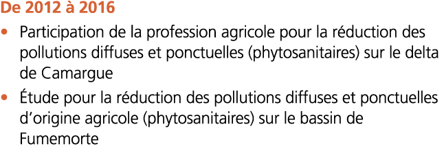   De 2012   2016    Participation de la profession agricole pour la r duction des pollutions diffuses et ponctuelles    