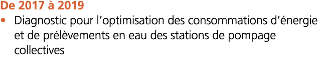 De 2017   2019    Diagnostic pour l optimisation des consommations d  nergie et de pr l vements en eau des stations d   