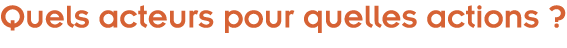  Quels acteurs pour quelles actions  