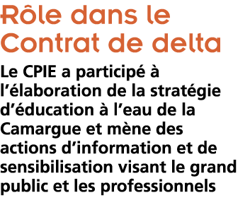  R le dans le Contrat de delta Le CPIE a particip    l  laboration de la strat gie d  ducation   l eau de la Camargue   