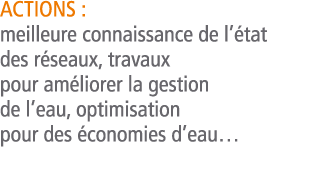  Actions   meilleure connaissance de l  tat des r seaux  travaux pour am liorer la gestion de l eau  optimisation pou   